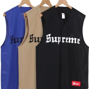 Supreme Men's Mesh Jersey - Black, Blue, Tan